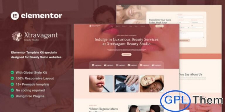 Xtravagant – Beauty Salon Elementor Template Kit Xtravagant is a modern and stylish Elementor Template Kit designed exclusively for beauty salons, spas, wellness centers, and cosmetic service providers. With a clean and elegant layout, it offers ready-made templates perfect for showcasing hair styling, makeup, skincare, manicure, therapy, and beauty treatment services.