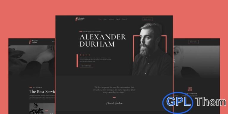 Alexander Durham – Portfolio Photography Elementor Pro Full Site Template Kit Alexander Durham is a premium Elementor Pro Full Site Template Kit designed to help you build a stunning Portfolio or Photography website with ease. Perfect for photographers, creatives, and personal brands, this kit offers a sleek, modern layout that showcases your work beautifully.