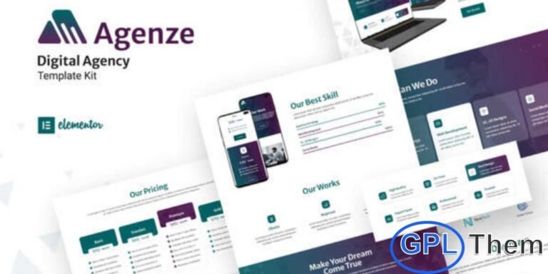 Agenze – Digital Agency Elementor Template Kit Agenze is a modern and creative Elementor Template Kit designed to help digital agencies, creative studios, and professional service brands build a strong online presence. With stylish layouts and visually engaging design, this kit makes it easy to showcase your services, team, portfolio, and expertise without writing a single line of code.