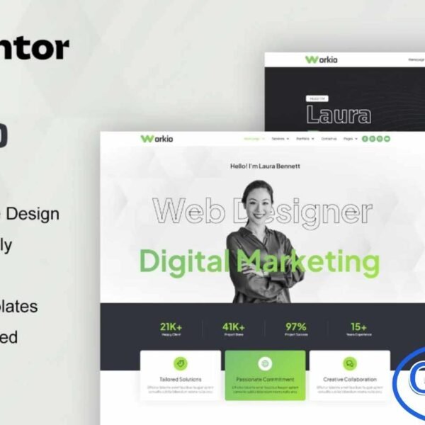 Workio – Digital Service & Creative Portfolio Elementor Template Kit Workio is a modern Elementor Template Kit designed for Digital Service and Creative Portfolio websites. Featuring 12+ professionally crafted templates, it offers a clean, stylish, and highly responsive layout ideal for showcasing your services with impact.