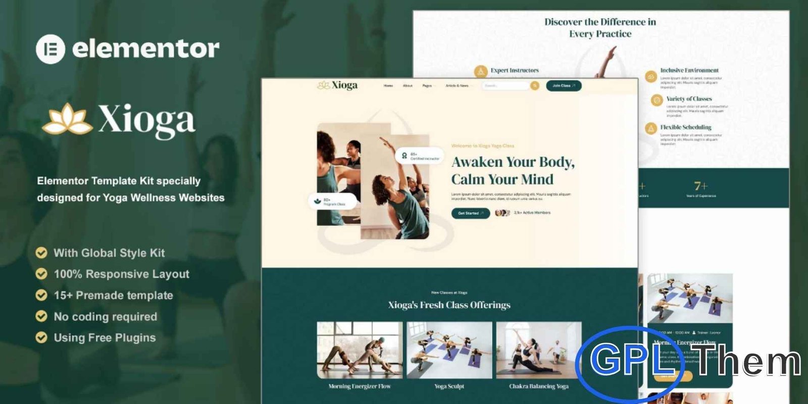 Xioga – Yoga Wellness Elementor Template Kit Xioga – Yoga Wellness Elementor Template Kit Xioga is a beautifully crafted Elementor Template Kit designed specifically for yoga, wellness, meditation, and holistic lifestyle websites. With its calming and modern design, this kit helps you create a peaceful online presence for yoga studios, wellness centers, instructors, and mindful living communities.