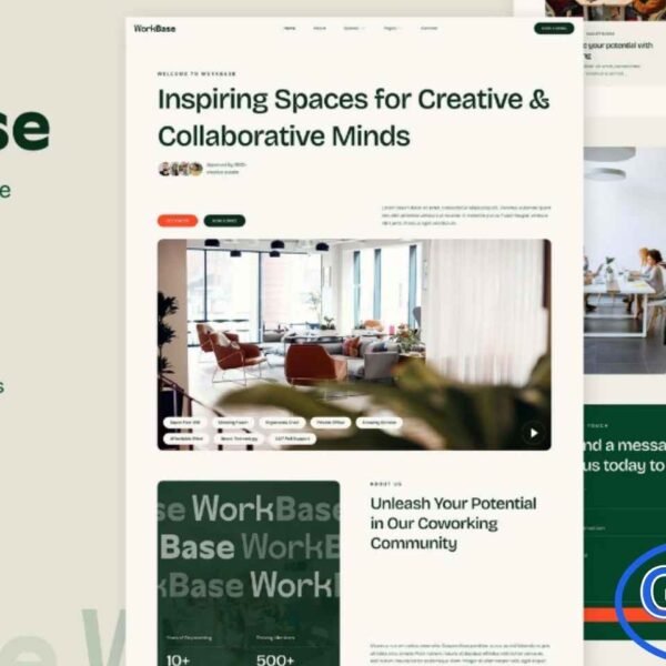 WorkBase – Coworking & Creative Space Elementor Template Kit WorkBase is a modern and professionally crafted Elementor Template Kit designed for coworking spaces, creative studios, open offices, meeting rooms, and conference space rental businesses. Built for companies that want to showcase their services with a clean and professional online presence, this kit delivers a sleek, minimalist, and fully responsive layout that works seamlessly across all devices. With easy drag-and-drop customization using Elementor, anyone can build a polished website without any coding skills.