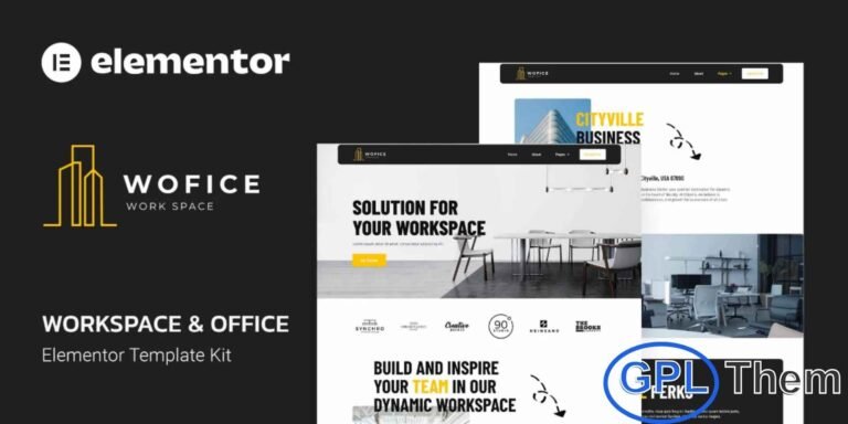Wofice – Workspace & Office Elementor Template Kit Wofice is a professional Elementor Template Kit designed to help you build modern Workspace and Office websites quickly and effortlessly. Built for use with the Elementor Page Builder, this kit provides ready-made layouts that make website creation simple, even without coding skills.