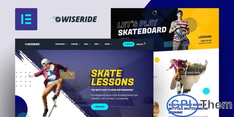 WiseRide – Skateboarding Lessons Elementor Pro Template Kit WiseRide is a modern Elementor Pro Template Kit designed specifically for skateboarding lessons, skate schools, and skateboarding-related businesses. Perfect for skate shops, skate equipment stores, coaching programs, and training courses, this kit provides a stylish and dynamic design that captures the energy of the skateboarding community.