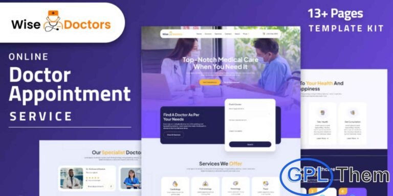 WiseDoctors – Healthcare & Medical Elementor Template Kit WiseDoctors is a professionally designed Elementor Template Kit crafted for healthcare providers, medical clinics, hospitals, and wellness centers. It helps you present your medical services, introduce your expert team, and deliver essential patient information with clarity and confidence.
