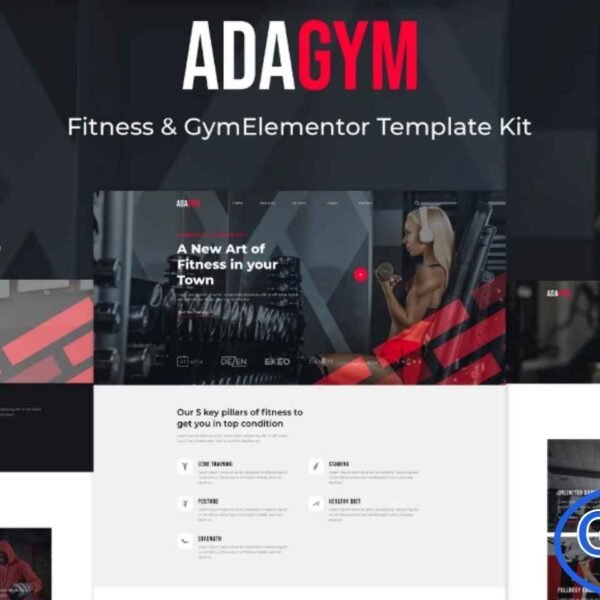 Adagym – Fitness & Gym Elementor Template Kit Adagym is a modern and fully responsive Elementor Template Kit designed for fitness centers, gyms, personal trainers, and wellness businesses. With clean and professional layouts, it allows you to quickly create a polished website using the Elementor Page Builder for WordPress.