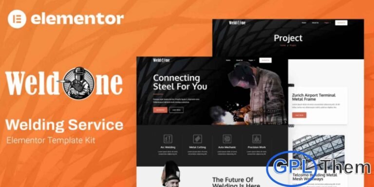 Weldone – Welding Service Elementor Template Kit Weldone is a professional Elementor Template Kit designed for welding services, metal fabrication businesses, and industrial trade companies. With clean and modern layouts, it helps you showcase your welding expertise, services, and projects effectively.