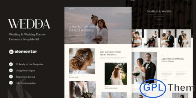 Wedda – Wedding & Wedding Planner Elementor Template Kit Wedda is a beautifully crafted Wedding & Wedding Planner Elementor Template Kit designed to help you create a stunning, professional website—without writing a single line of code. Perfect for wedding planners, wedding consultants, event organizers, and ceremony planning services, this kit offers a clean, modern, and elegant layout that enhances your brand’s online presence.