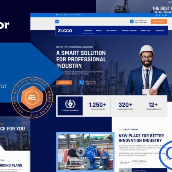 Zecco – Engineering & Industrial Company Elementor Template Kit Zecco is a professional Elementor Template Kit designed for engineering firms, industrial companies, and corporate businesses. With 16+ pre-built templates, Zecco offers a modern, clean, and fully responsive design that adapts seamlessly to desktops, tablets, and mobile devices. Its versatile layouts are ideal for showcasing company profiles, industrial projects, engineering solutions, and services with a polished and professional look.
