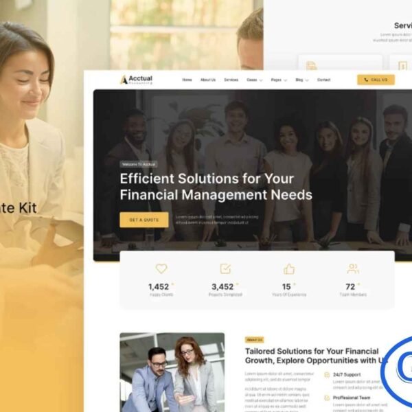 Acctual – Accounting Firm Elementor Template Kit Acctual is a modern and professional Elementor Template Kit designed for accounting firms, accountancy agencies, tax consultants, finance advisors, and other financial service providers. With a fully responsive and clean design, Acctual allows you to create a professional website that highlights your services, expertise, and client solutions effortlessly.