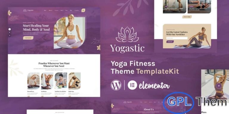 Yogastic – Yoga & Fitness Elementor Template Kit Yogastic is a modern and thoughtfully designed Elementor Template Kit created for yoga studios, fitness centers, meditation instructors, and wellness coaches. Its clean and calming layouts are perfect for showcasing yoga programs, prenatal yoga classes, meditation sessions, nutrition consultations, and personal wellness services.