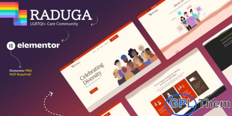 Raduga – LGBTQI+ Care Community Elementor Template Kit Raduga is a thoughtfully designed Elementor Template Kit for building websites dedicated to LGBTQI+ care, support, and community organizations. With a modern and inclusive design, Raduga allows you to create a professional, fully responsive website quickly and easily using the Elementor Page Builder plugin for WordPress.