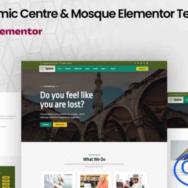 Qubsh – Islamic Centre & Mosque Elementor Template Kit Qubsh is a complete Elementor Full Site Kit designed to help you quickly and easily build a professional website for Islamic Centres, Mosques, and religious organizations. Featuring a clean, modern, and respectful design, this template kit comes with a fully compatible design system and carefully selected professional images, giving your website a premium and cohesive look from the start.