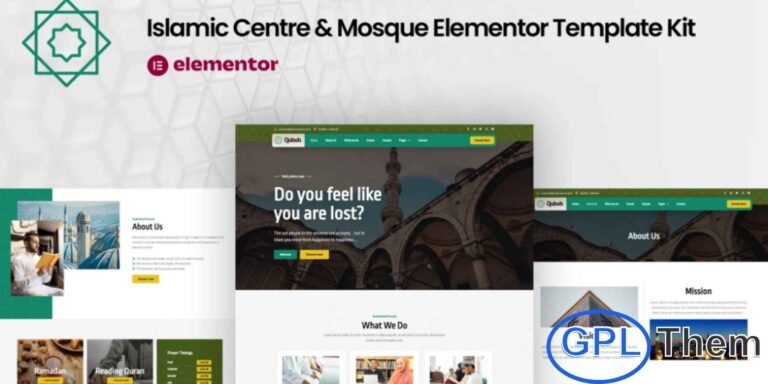Qubsh – Islamic Centre & Mosque Elementor Template Kit Qubsh is a complete Elementor Full Site Kit designed to help you quickly and easily build a professional website for Islamic Centres, Mosques, and religious organizations. Featuring a clean, modern, and respectful design, this template kit comes with a fully compatible design system and carefully selected professional images, giving your website a premium and cohesive look from the start.