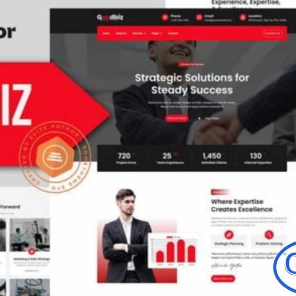 Goodbiz – Business Consulting Elementor Template Kit Goodbiz is a professionally designed Elementor Template Kit crafted for modern business consulting websites. This versatile kit provides a complete set of templates perfect for consultants, corporate agencies, financial advisors, accountants, insurance brokers, and a wide range of business-focused industries. With its sleek and contemporary design, Goodbiz ensures your website looks polished, professional, and fully responsive on every device.