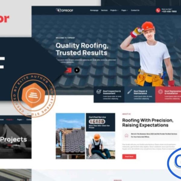 Toproof – Roofing Service Elementor Template Kit The Toproof – Roofing Service Elementor Template Kit is a professionally designed solution for roofing companies, contractors, and repair services. This versatile kit is perfect for showcasing services such as roof repair, roof coating, roof inspection, roof renovation, and general roofing maintenance.