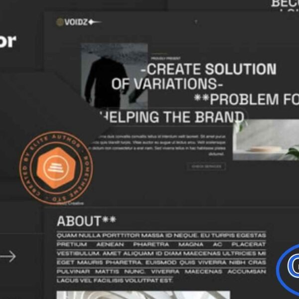 Voidz – Creative Agency Elementor Template Kit Voidz is a stylish and modern Creative Agency Elementor Template Kit designed to help agencies, startups, service companies, and portfolio-based businesses build a professional online presence effortlessly. Packed with 10 fully responsive, pre-built templates, Voidz offers a clean, elegant, and contemporary design that adapts beautifully to any device.