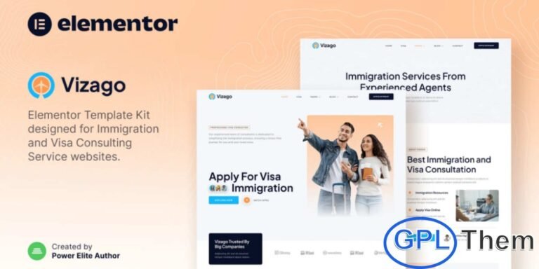 Vizago – Immigration & Visa Consulting Elementor Template Kit Vizago is a professionally crafted Elementor Template Kit tailored for immigration consultants, visa agencies, and global relocation services. Whether you specialize in PR visas, job visas, study visas, travel visas, or international migration support, Vizago provides everything you need to build a polished, trustworthy, and high-converting website.