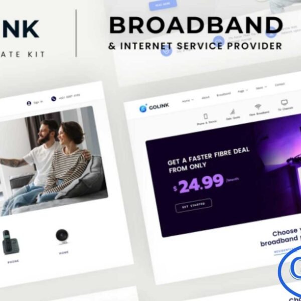Golink – Broadband & Internet Service Provider Elementor Template Kit Golink is a modern, responsive Elementor Template Kit designed specifically for broadband and internet service providers. With its clean layout and professional design, this kit makes it easy to build a high-quality website that showcases your internet plans, network solutions, and service coverage.