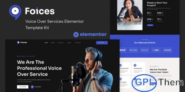 Foices – Voice Over Services Elementor Template Kit Foices is a professionally crafted Elementor Template Kit designed for voice-over artists, audio production studios, music composers, sound engineers, and multimedia professionals. Its clean, modern, and visually appealing layout makes it easy to present your services, demo reels, portfolio, and client testimonials in a polished and engaging way.