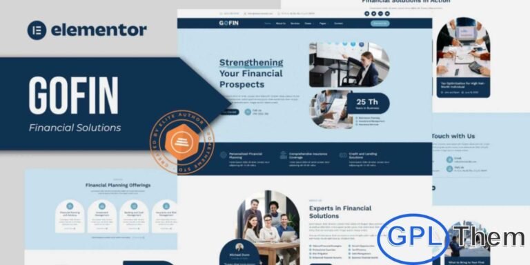 Gofin – Financial Solutions Elementor Template Kit Gofin is a professionally designed Elementor Template Kit created specifically for Financial Solutions websites. Ideal for financial advisors, investment firms, accountants, and a wide range of financial service providers, this kit offers a clean, modern design that enhances credibility and trust. With its fully responsive layout, every page delivers a seamless viewing experience on desktops, tablets, and mobile devices.