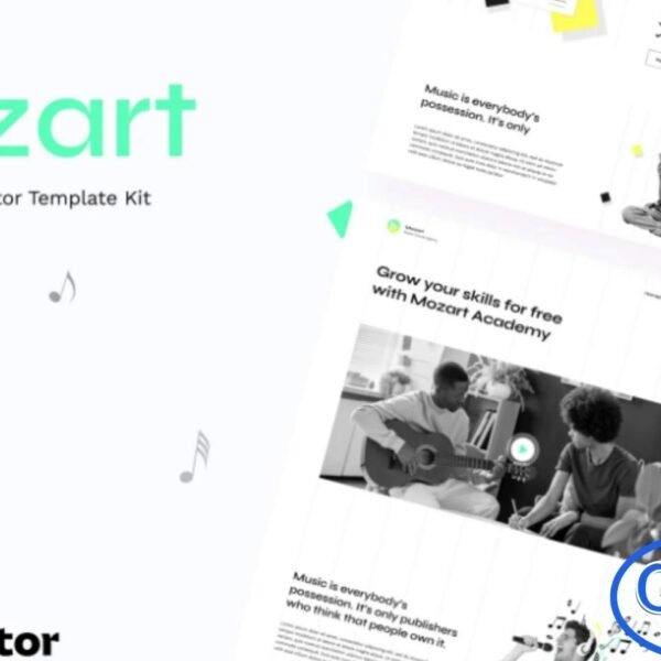 Mozart – Music School Elementor Template Kit Mozart is a modern and professional Elementor Template Kit designed for music schools, academies, and music instructors. Perfect for quickly building a complete WordPress website, this kit includes ready-to-use page layouts that allow you to showcase courses, teachers, events, and student programs with ease.