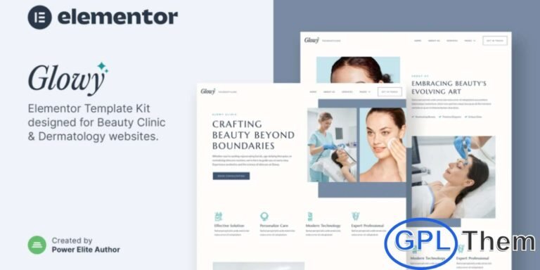 Glowy – Beauty Clinic & Dermatology Elementor Template Kit Glowy is a sleek and professional Elementor Template Kit designed for beauty clinics, dermatology centers, skin care services, cosmetologists, and wellness professionals. With a modern and clean design, Glowy helps you present your services, treatments, and products in a visually appealing way.