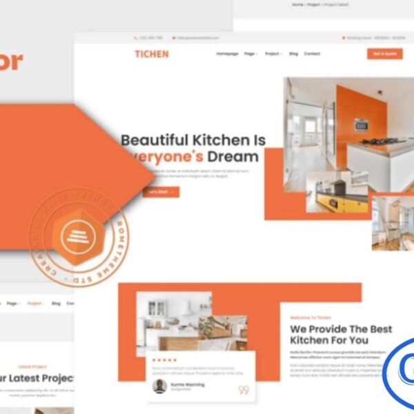Tichen – Modern Kitchen Elementor Template Kit Tichen is a sleek and stylish Modern Kitchen Elementor Template Kit designed to showcase contemporary furniture and interior solutions. Featuring 11+ pre-built templates, this kit offers a clean, fully responsive layout that adapts beautifully across all devices.