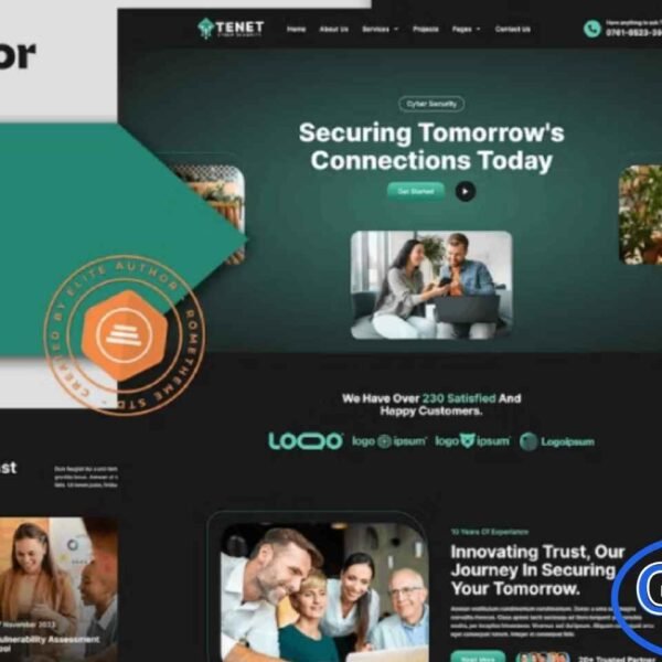 Tenet – Cyber Security Services Elementor Pro Template Kit Tenet is a cutting-edge Elementor Pro Template Kit crafted specifically for cyber security, IT protection, and cyber-tech service websites. Designed with a sleek and modern aesthetic, this kit offers a complete set of professionally built templates ideal for showcasing digital security solutions, network protection, threat monitoring, cybersecurity consulting, and more.