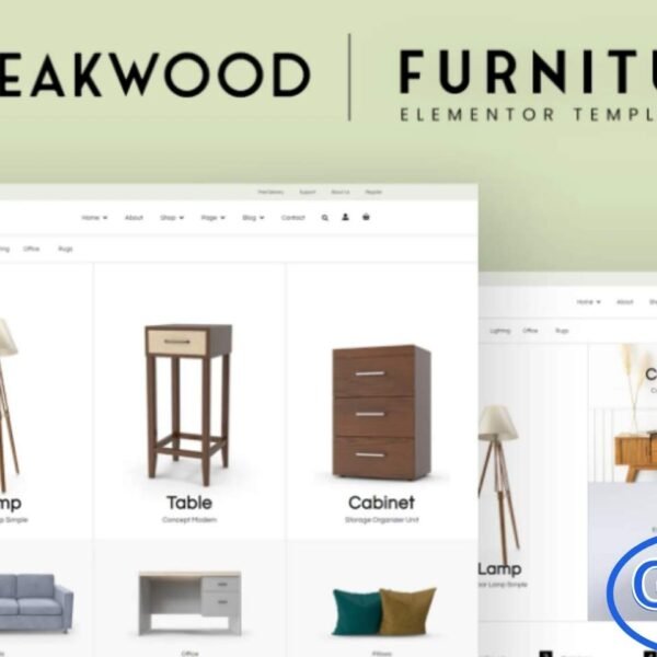 Teakwood – Furniture Shop Elementor Pro Template Kit Teakwood is a stylish, modern, and clean Elementor Pro Template Kit designed for creating professional furniture and interior design websites with ease. Ideal for furniture stores, custom furniture makers, home décor brands, interior designers, and modern design studios, this kit allows you to build a polished WordPress site without writing any code.
