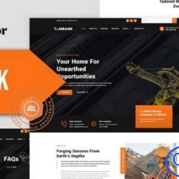 Tambank – Mining & Industry Elementor Pro Template Kit Tambank is a professional Elementor Pro Template Kit crafted specifically for mining, industrial, and construction businesses. Ideal for mining companies, industrial firms, and corporate profiles, this kit provides a modern, clean, and visually appealing design to showcase your projects, services, and company expertise.