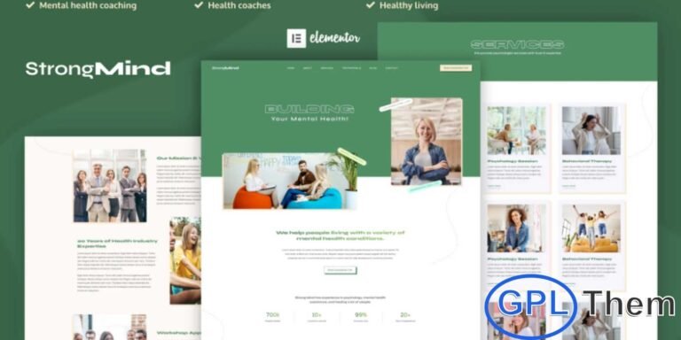 StrongMind – Mental Health & Psychologist Elementor Pro Template Kit StrongMind is a modern and professional Elementor Pro Template Kit designed for mental health professionals, psychologists, therapists, and counseling services. Perfect for creating a compassionate and engaging online presence, StrongMind allows you to showcase services, therapy programs, staff profiles, and client testimonials effectively.