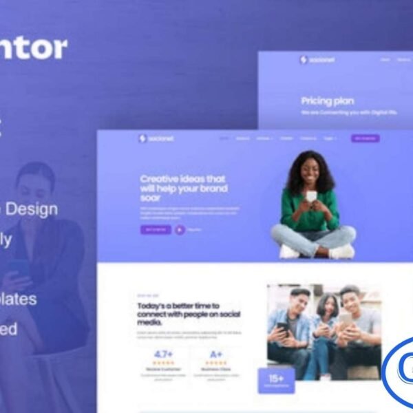 Socionet – Social Media Marketing Agency Elementor Template Kit Socionet is a modern and creative Elementor Template Kit designed for building professional social media marketing websites with ease. Featuring 12+ pre-built templates, this kit blends sleek styling with a fresh, contemporary design that helps businesses showcase their services with impact.