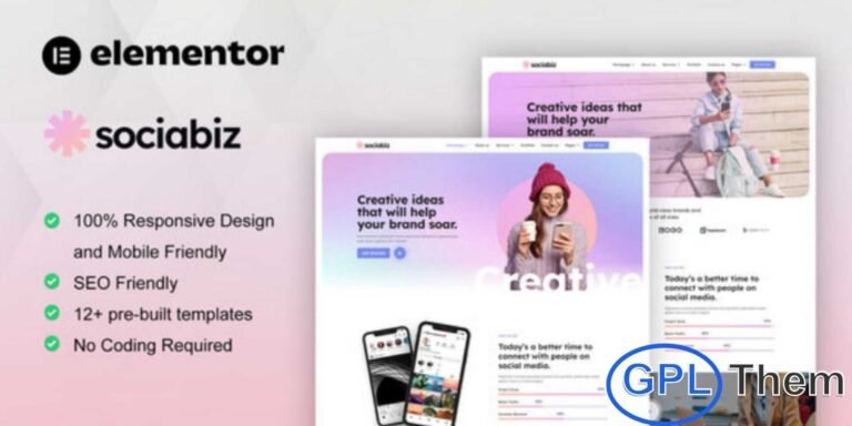 SociaBiz – Digital Marketing Agency Elementor Pro Template Kit SociaBiz is a modern and professionally designed Elementor Pro Template Kit tailored for creative agencies and digital marketing businesses. Featuring 12+ ready-made templates, it blends clean aesthetics with a stylish, contemporary layout that helps you build a high-impact online presence with ease.