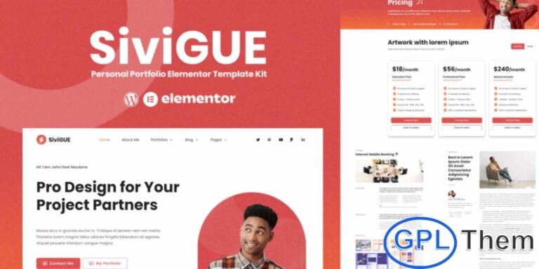 SiviGUE – Personal Portfolio Elementor Template Kit SiviGUE is a sleek and modern Elementor Template Kit designed for personal portfolios, CVs, and professional showcases. Perfect for freelancers, creatives, and professionals, it helps you present your skills, projects, and achievements in a visually appealing and organized way.