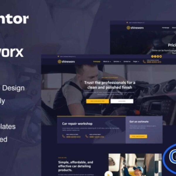 ShineWorx – Car Detailing & Repair Elementor Pro Template Kit ShineWorx is a professional Elementor Pro Template Kit designed for car detailing services, auto repair shops, and automotive businesses. Featuring 12 pre-built templates with a modern, clean, and visually appealing design, ShineWorx allows you to quickly create a professional website that highlights your services and expertise.