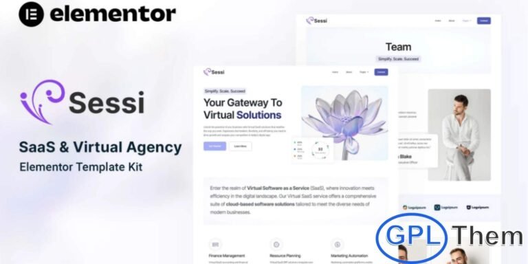 Sessi – SaaS & Virtual Agency Elementor Template Kit Sessi is a modern and versatile Elementor Template Kit designed for SaaS companies, virtual agencies, and tech-focused businesses. This kit allows you to quickly create a professional website using the Elementor Page Builder for WordPress, without any coding knowledge.