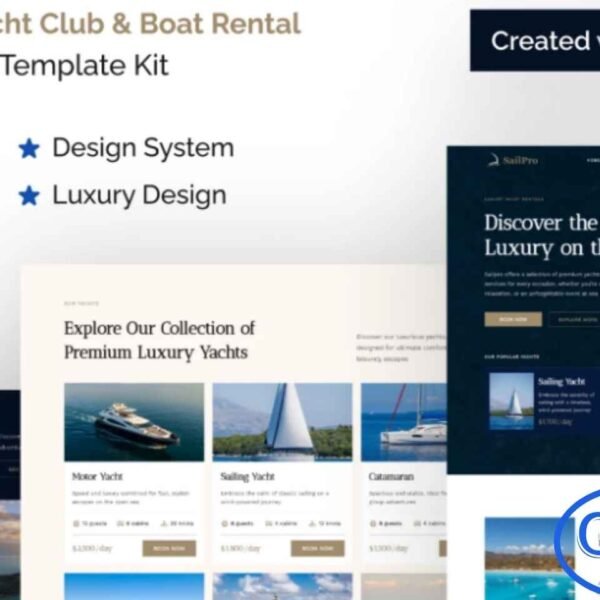 Sailpro – Yacht Club & Boat Rental Elementor Template Kit Sailpro is a premium Elementor Template Kit crafted specifically for yacht clubs, boat rental services, and marine businesses. Featuring a modern and elegant design, Sailpro allows you to create a professional and visually stunning website with ease.