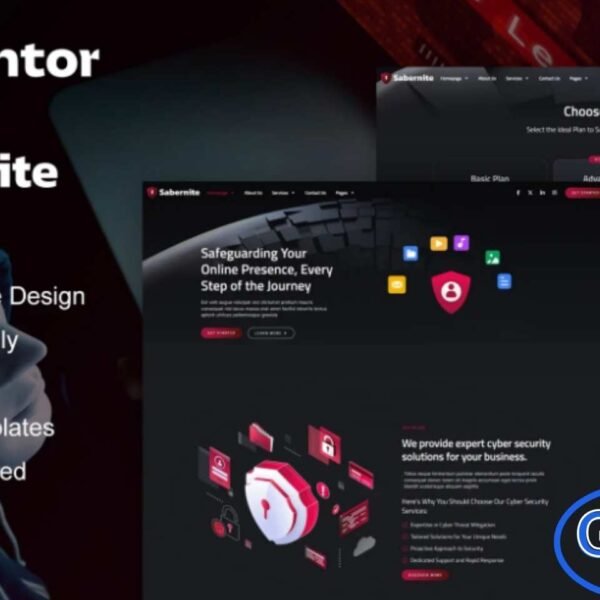 Sabernite – Cyber Security Services Elementor Pro Template Kit Sabernite is a modern and professional Elementor Pro Template Kit designed for cybersecurity companies, IT security firms, and tech service providers. Featuring a clean, contemporary layout with a unique design style, Sabernite makes it easy to create a fully functional website for businesses offering cyber tech solutions, network security, and digital protection services.