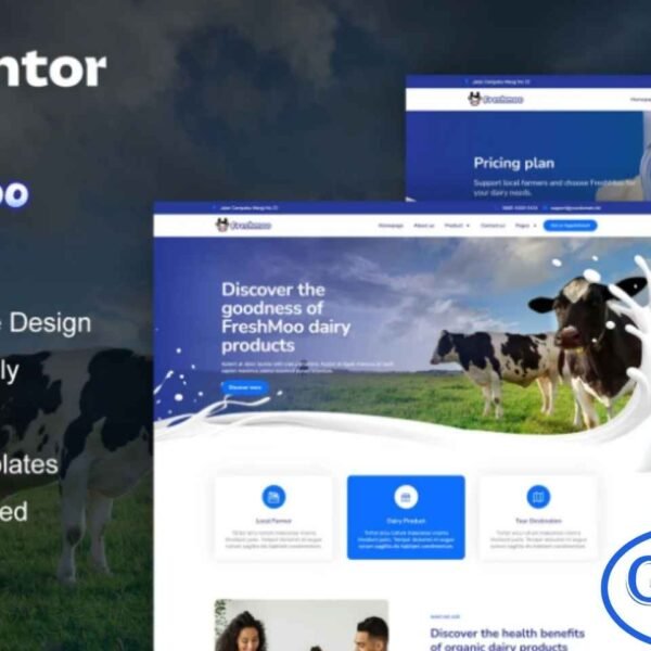 FreshMoo – Dairy Farm Elementor Pro Template Kit FreshMoo is a beautifully designed Elementor Pro Template Kit crafted for modern dairy farms and agricultural product websites. Featuring 12+ professionally built templates, this kit combines a clean layout with a fresh, contemporary style—making it ideal for showcasing your dairy products and farm services online.
