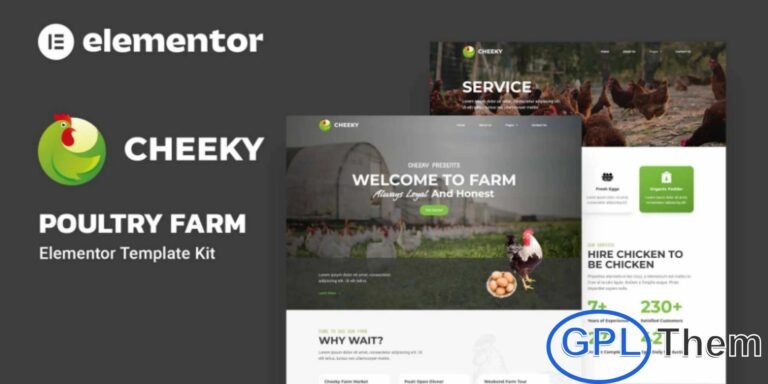 Cheeky – Poultry Farm Elementor Template Kit Cheeky is a modern and user-friendly Elementor Template Kit designed specifically for poultry farms and livestock businesses. Built for effortless customization using the Elementor Page Builder, this kit helps you create a professional website without the need for coding.