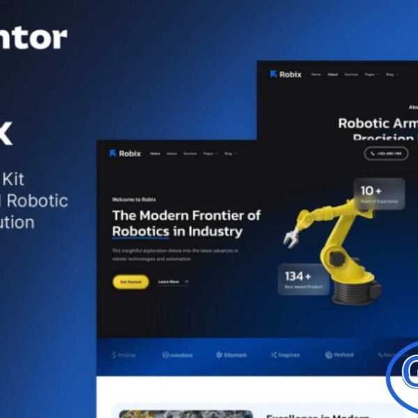 Robix – Industrial Robotic & Automation Solution Elementor Template Kit Robix is a cutting-edge Elementor Template Kit designed for building professional websites in the industrial automation and robotics sector. Perfect for factory automation companies, mechanical engineering firms, manufacturing equipment providers, and advanced tech industries, Robix combines a sleek modern layout with powerful functionality.