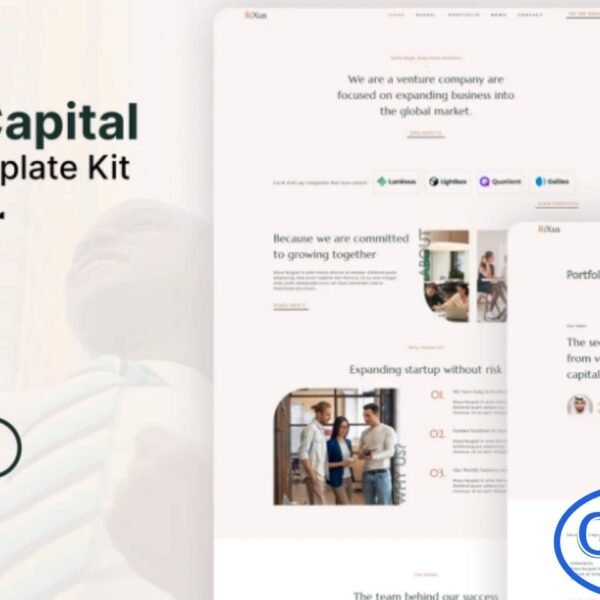 RiXus – Venture Capital Elementor Template Kit RiXus is a modern and fully responsive Elementor Template Kit designed for venture capital firms, investment companies, and startup funding platforms. Built with a clean, professional layout, it offers easy customization with zero coding required. RiXus helps you showcase investment portfolios, attract new partners, and present financial services with clarity and impact.