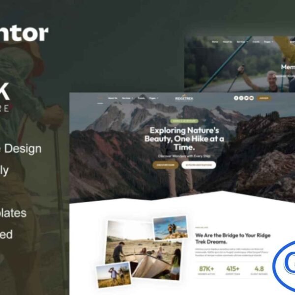 RidgeTrek – Hiking & Adventure Elementor Template Kit RidgeTrek is a modern and versatile Elementor Template Kit designed for hiking clubs, adventure tours, and outdoor activity businesses. Perfect for camping, trekking, glamping, nature experiences, travel agencies, and adventure service providers, RidgeTrek allows you to create a professional website with ease.