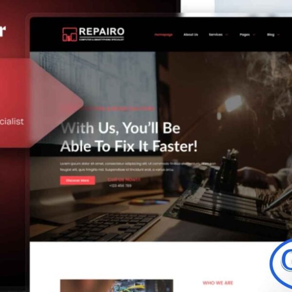 Repairo – Computer & Smartphone Repair Elementor Template Kit Repairo is a professional Elementor Template Kit designed for computer, laptop, and smartphone repair businesses. With over 13 pre-built templates, Repairo offers a fully responsive, clean, and modern design that can be easily customized to match your brand.