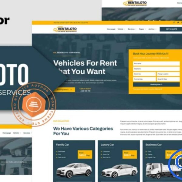 Rentaloto – Car Rental & Auto Services Elementor Template Kit Rentaloto is a modern and fully responsive Elementor Template Kit designed for car rental businesses and other transportation rental services. Featuring over 15 pre-built templates, Rentaloto combines clean design with easy customization, allowing you to create a professional and user-friendly website quickly.