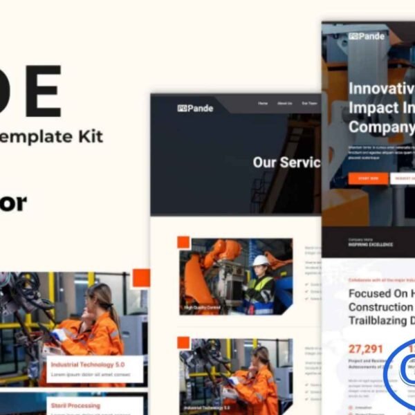 Pande – Factory & Industrial Elementor Template Kit Pande is a modern Elementor Template Kit designed for factory, industrial, and manufacturing businesses. This professional template kit provides a flexible and ready-to-use solution to create a visually appealing and functional website for your company. With a fully responsive design, Pande ensures your website looks great on all devices, including desktops, tablets, and smartphones.