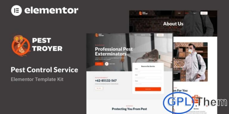 Pestroyer – Pest Control Service Elementor Template Kit Pestroyer is a professional Elementor Template Kit designed for pest control companies and related services. With this template kit, you can quickly and easily create a modern, fully responsive website using the Elementor Page Builder plugin for WordPress.