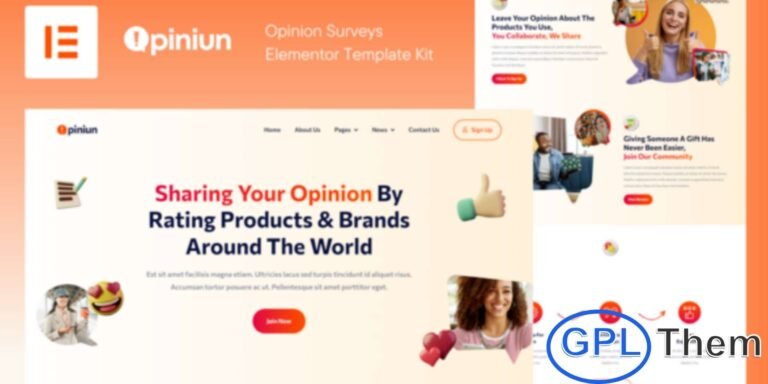 Opiniun – Opinion Surveys Elementor Pro Template Kit Opiniun is a modern and user-friendly Elementor Pro Template Kit designed specifically for opinion surveys, feedback collection, and interactive polling platforms. Whether you're running customer satisfaction surveys, Q&A sessions, feedback campaigns, or engaging online polls, Opiniun provides all the essential layouts to build a professional and intuitive survey-focused website.
