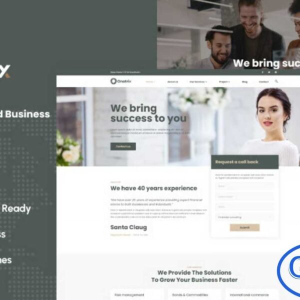 Onatrix – Finance Consulting & Business Elementor Template Kit Onatrix is a professional and modern Elementor Template Kit crafted for finance companies, business consultants, corporate services, and financial advisors. Designed with clean layouts and a polished visual style, Onatrix makes it easy to build a high-quality business website without writing a single line of code.